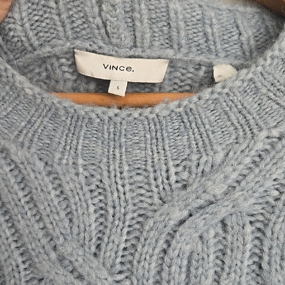 Vince Women's grayish blue Cable Knit Sweater - Picture 2 of 12